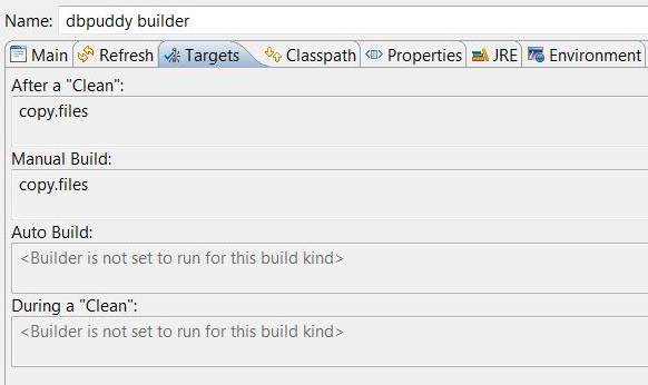 Defining project builder targets
